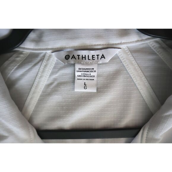 Athleta 587894 Women's Sz Large White Boundless Lightweight Popover Jacket - Picture 3 of 10